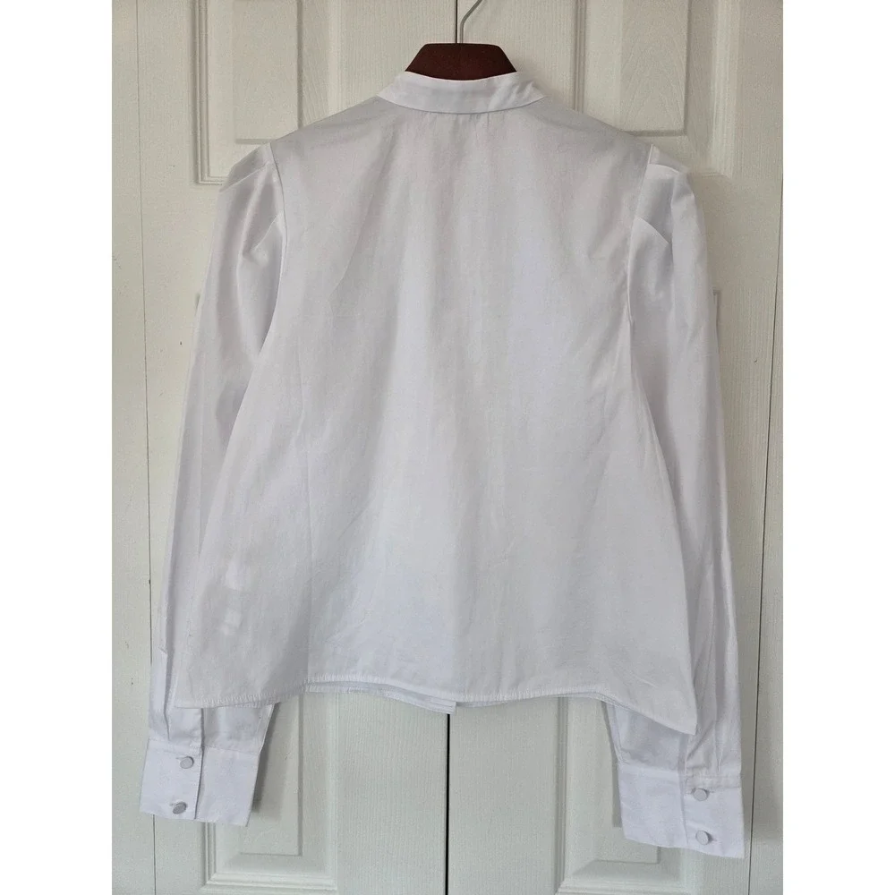 Madewell Puff Sleeve Button Up‎ Shirt Women S White NWT $88 NW627